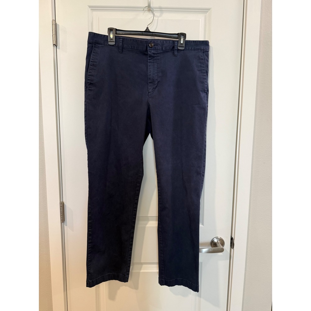 The Savile Row Company Navy Blue Chino Pants Mens 38x32 Regular‎ Fit Flat Front